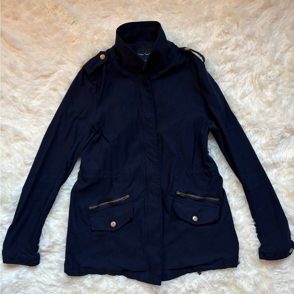 Eden Society Navy Military Utility Jacket Gold Hardware Size Medium